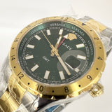 Versace Hellenyium GMT Green Dial Two Tone Steel Strap Watch for Men - V11050015 Authentic Buy Shop Now