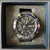Tommy Hilfiger Bank Quartz Black Dial Black Rubber Strap Watch for Men - 1791724 Authentic Buy Shop Now