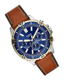 Fossil Garrett Chronograph Blue Dial Brown Leather Strap Watch for Men - FS5625 Authentic Buy Shop Now