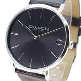 Coach Charles Grey Dial Black Leather Strap Watch for Men - 14602150 Authentic Buy Shop Now