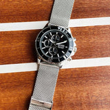 Hugo Boss Admiral Black Dial Silver Mesh Bracelet Watch for Men - 1513904 Authentic Buy Shop Now