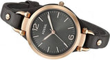 Fossil Georgia Smoke Grey Dial Grey Leather Strap Watch for Women - ES3077 Authentic Buy Shop Now
