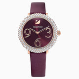 Swarovski Crystal Frost Red Dial Red Leather Strap Watch for Women - 5484064 Authentic Buy Shop Now