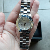 Marc Jacobs Amy Dexter Silver Dial Silver Steel Strap Watch for Women - MBM3214 Authentic Buy Shop Now