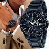 Maserati SFIDA Chronograph Blue Dial Blue Steel Strap Watch For Men - R8873640023 Authentic Buy Shop Now