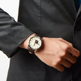 Fossil Townsman Automatic White Dial Brown Leather Strap Watch for Men - ME3064 Authentic Buy Shop Now