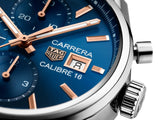 Tag Heuer Carrera Automatic Chronograph Blue Dial Silver Steel Strap Watch for Men - CBK2115.BA0715 Authentic Buy Shop Now