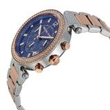 Michael Kors Parker Blue Dial Two Tone Steel Strap Watch for Women - MK6141 Authentic Buy Shop Now