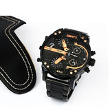 Diesel Big Daddy Chronograph Black Dial Black Steel Strap Watch For Men - DZ7312 Authentic Buy Shop Now