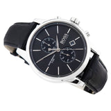Hugo Boss Jet Black Dial Black Leather Strap Watch for Men - 1513279 Authentic Buy Shop Now