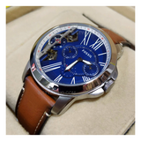 Fossil Grant Twist Multifunction Blue Dial Brown Leather Strap Watch for Men - ME1161 Authentic Buy Shop Now