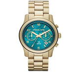Michael Kors Runway Stop Hunger Blue Dial Gold Steel Strap Watch for Men - MK8315 Authentic Buy Shop Now