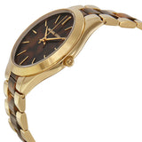 Michael Kors Slim Runway Tortoise Shell Dial Two Tone Steel Strap Watch for Women - MK4284 Authentic Buy Shop Now