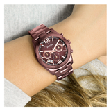 Fossil Perfect Boyfriend Multifunction Maroon Dial Maroon Steel Strap Watch for Women - ES4110 Authentic Buy Shop Now