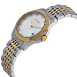 Gucci G Timeless Diamonds Mother of Pearl Dial Two Tone Mesh Bracelet Watch for Women - YA126513 Authentic Buy Shop Now