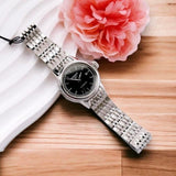 Tissot Carson Automatic Black Dial Silver Steel Strap Watch For Women - T085.207.11.051.00 Authentic Buy Shop Now