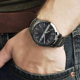 Armani Exchange Hampton Chronograph Grey Dial Grey Steel Strap Watch For Men - AX2135 Authentic Buy Shop Now