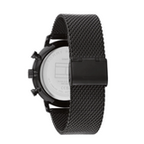 Tommy Hilfiger Legend Chronograph Gold Dial Black Mesh Bracelet Watch For Men - 1710568 Authentic Buy Shop Now