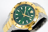 Versace Hellenyium Quartz Green Dial Two Tone Steel Strap Watch For Men - VE3A00720 Authentic Buy Shop Now