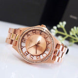 Marc Jacobs Henry Transparent Rose Gold Dial Rose Gold Steel Strap Watch for Women - MBM3339 Authentic Buy Shop Now