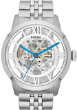 Fossil Townsman Automatic Skeleton Silver Dial Silver Steel Strap Watch for Men - ME3044 Authentic Buy Shop Now