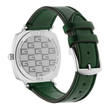 Gucci Grip Silver Dial Green Leather Strap Unisex Watch - YA157412 Authentic Buy Shop Now