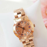 Marc Jacobs Amy Rose Gold Dial Rose Gold Steel Strap Watch for Women - MBM3219 Authentic Buy Shop Now