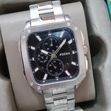 Fossil Inscription Multifunction Black Dial Silver Steel Strap Watch for Men - BQ2655 Authentic Buy Shop Now