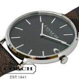 Coach Charles Black Dial Brown Leather Strap Watch for Women - 14602156 Authentic Buy Shop Now