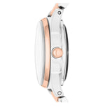 Marc Jacobs Tether Transparent White Dial Two Tone Steel Strap Watch for Women - MBM3418 Authentic Buy Shop Now