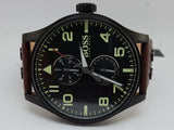 Hugo Boss Aeroliner Maxx Black Dial Brown Leather Strap Watch For Men - 1513079 Authentic Buy Shop Now