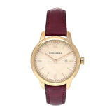 Burberry The Classic Gold Dial Red Leather Strap Watch for Women - BU10102 Authentic Buy Shop Now
