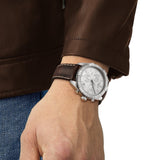 Tissot PR 100 Sport Quartz Chronograph Silver Dial Brown Leather Strap Watch For Men - T101.617.16.031.00 Authentic Buy Shop Now