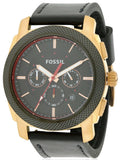 Fossil Machine Chronograph Black Dial Black Leather Strap Watch for Men - FS5120 Authentic Buy Shop Now