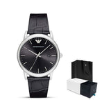 Emporio Armani Luigi Quartz Black Dial Black Leather Strap Watch For Men - AR2500 Authentic Buy Shop Now