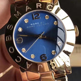 Marc Jacobs Amy Blue Dial Gold Steel Strap Watch for Women - MBM3303 Authentic Buy Shop Now