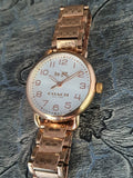 Coach Delancey White Dial Rose Gold Steel Strap Watch for Women - 14502497 Authentic Buy Shop Now
