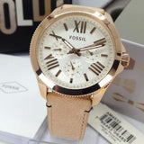 Fossil Cecile White Dial Beige Leather Strap Watch for Women - AM4532 Authentic Buy Shop Now