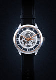 Fossil Townsman Automatic Skeleton Silver Dial Black Leather Strap Watch for Men - ME3041 Authentic Buy Shop Now