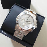 Marc Jacobs Blade Chronograph White Dial Silver Steel Strap Watch for Women - MBM3080 Authentic Buy Shop Now