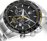 Maserati Traguardo Black Dial Silver Chronograph with Tachymeter Watch For Men - R8873612042 Authentic Buy Shop Now