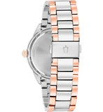 Bulova Crystal Collection Silver Dial Two Tone Steel Strap Watch for Women - 98N100 Authentic Buy Shop Now