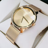 Movado Bold Gold Dial Gold Mesh Bracelet Watch For Men - 3600373 Authentic Buy Shop Now