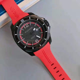 Tommy Hilfiger Windsurf Black Dial Red Rubber Strap Watch for Men - 1791112 Authentic Buy Shop Now