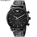 Emporio Armani Luigi Chronograph Black Dial Black Steep Strap Watch For Men - AR11045 Authentic Buy Shop Now