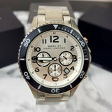 Marc Jacobs Rock Chronograph White Dial Silver Steel Strap Watch for Men - MBM5027 Authentic Buy Shop Now