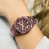 Fossil Perfect Boyfriend Multifunction Maroon Dial Maroon Steel Strap Watch for Women - ES4110 Authentic Buy Shop Now