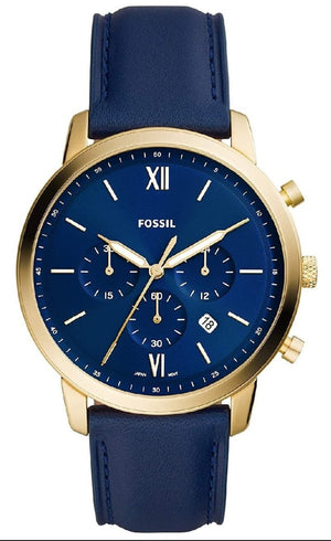 Fossil Neutra Chronograph Blue Dial Blue Leather Strap Watch for Men - FS5790 Authentic Buy Shop Now