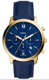 Fossil Neutra Chronograph Blue Dial Blue Leather Strap Watch for Men - FS5790 Authentic Buy Shop Now