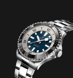 Breitling Superocean Automatic 44mm Blue Dial Silver Steel Strap Watch for Men - A17376211C1A1 Authentic Buy Shop Now